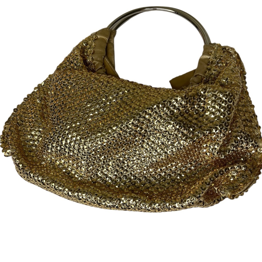 Elegant Gold Sequin Hobo Bag